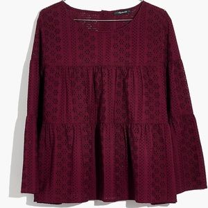 Madewell Burgundy Lace Blouse